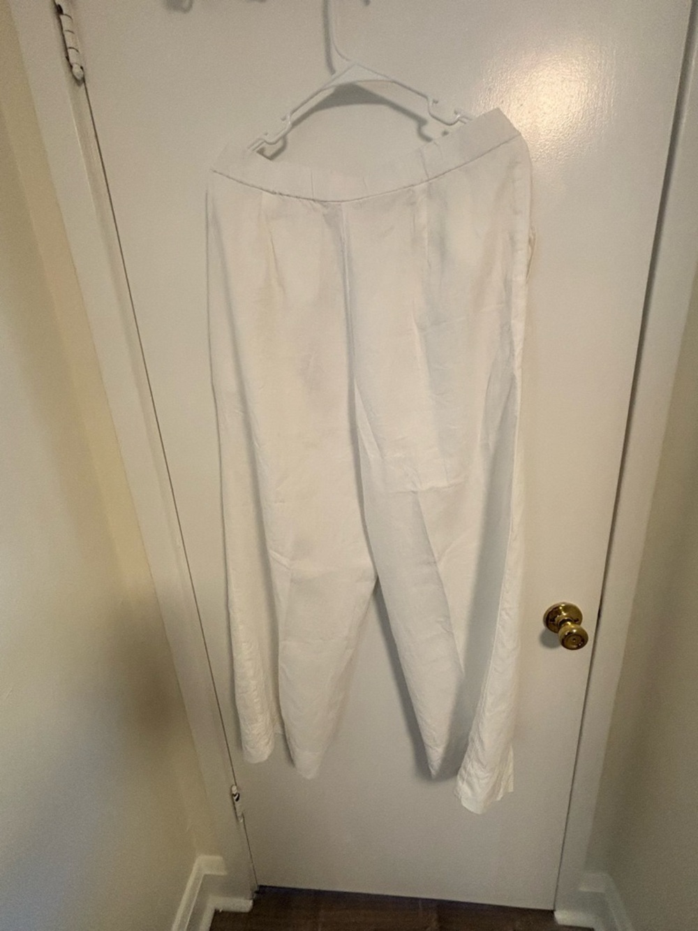 NEW Eileen Fisher Wide-Leg Linen Blend Pants in White - Picture 2 of 8